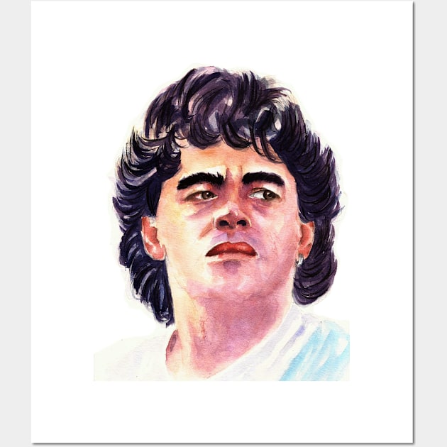 Diego Maradona | Watercolor Portrait Wall Art by Jack_Artbook